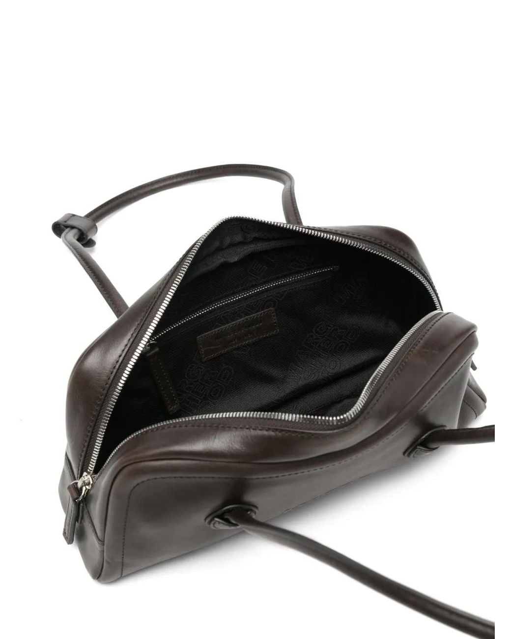 MARGE SHERWOOD Black Logo-Embossed Leather Tote Bag