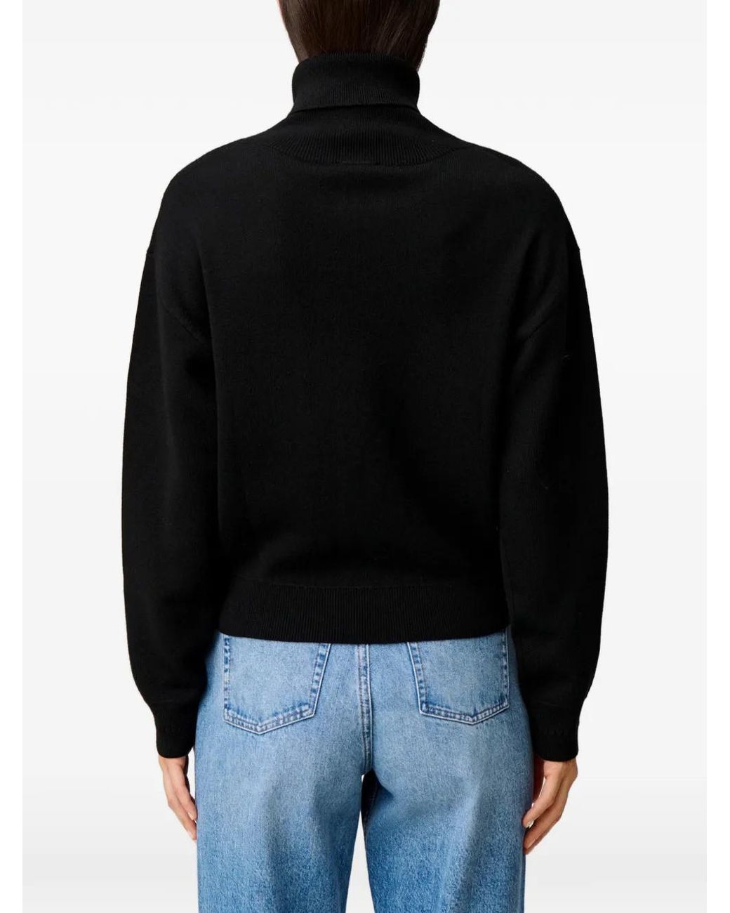 Claudie Pierlot Black Zip-Neck Knitted Cardigan