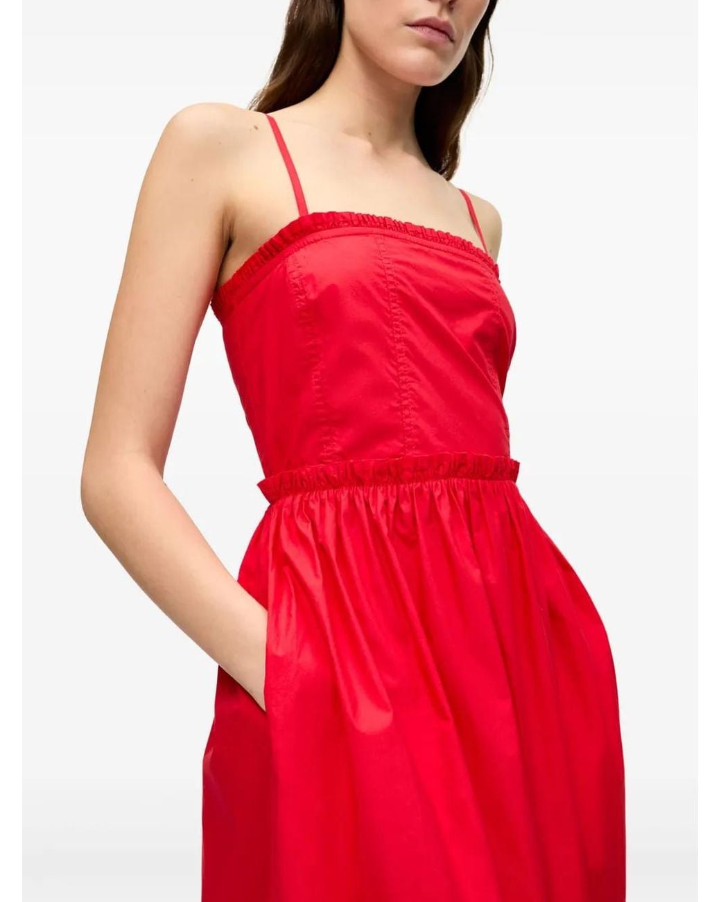 Ganni Red Midi Dress