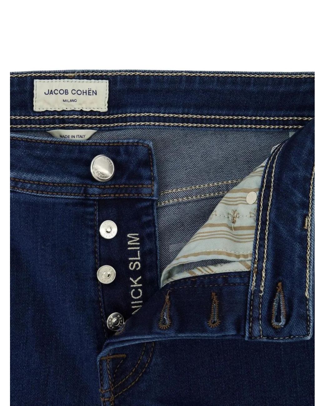 Jacob Cohen Blue Nick Logo-Patch Slim-Fit Jeans for men
