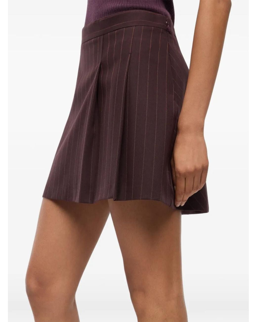 Pinko Purple Minijupe À Fines Rayures Et Macro-Plis