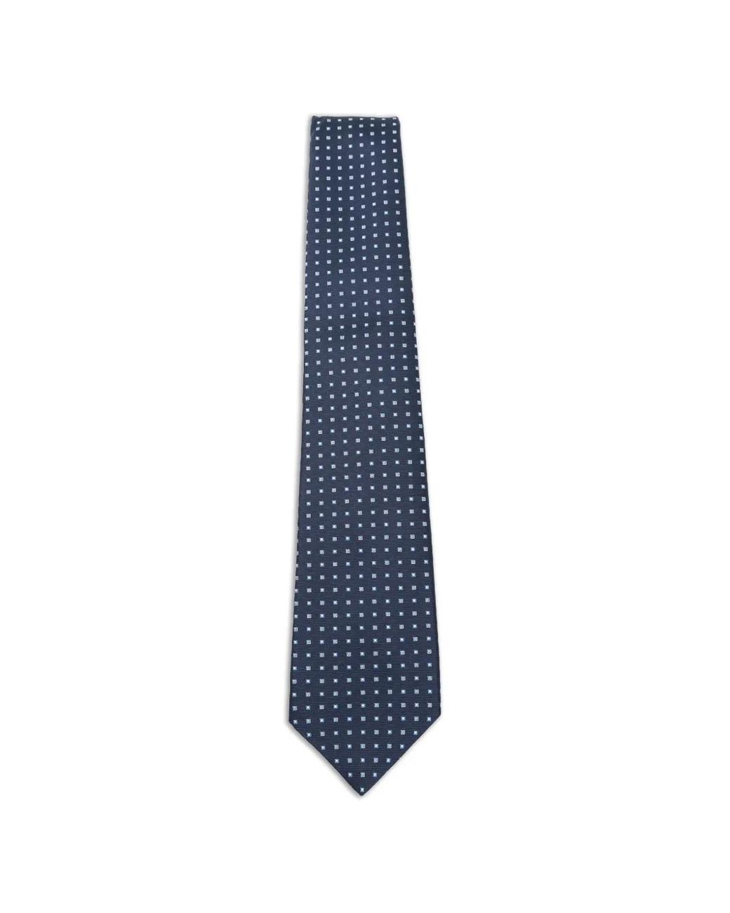 Kiton Blue Cravate En Soie À Imprimé Géométrique for men