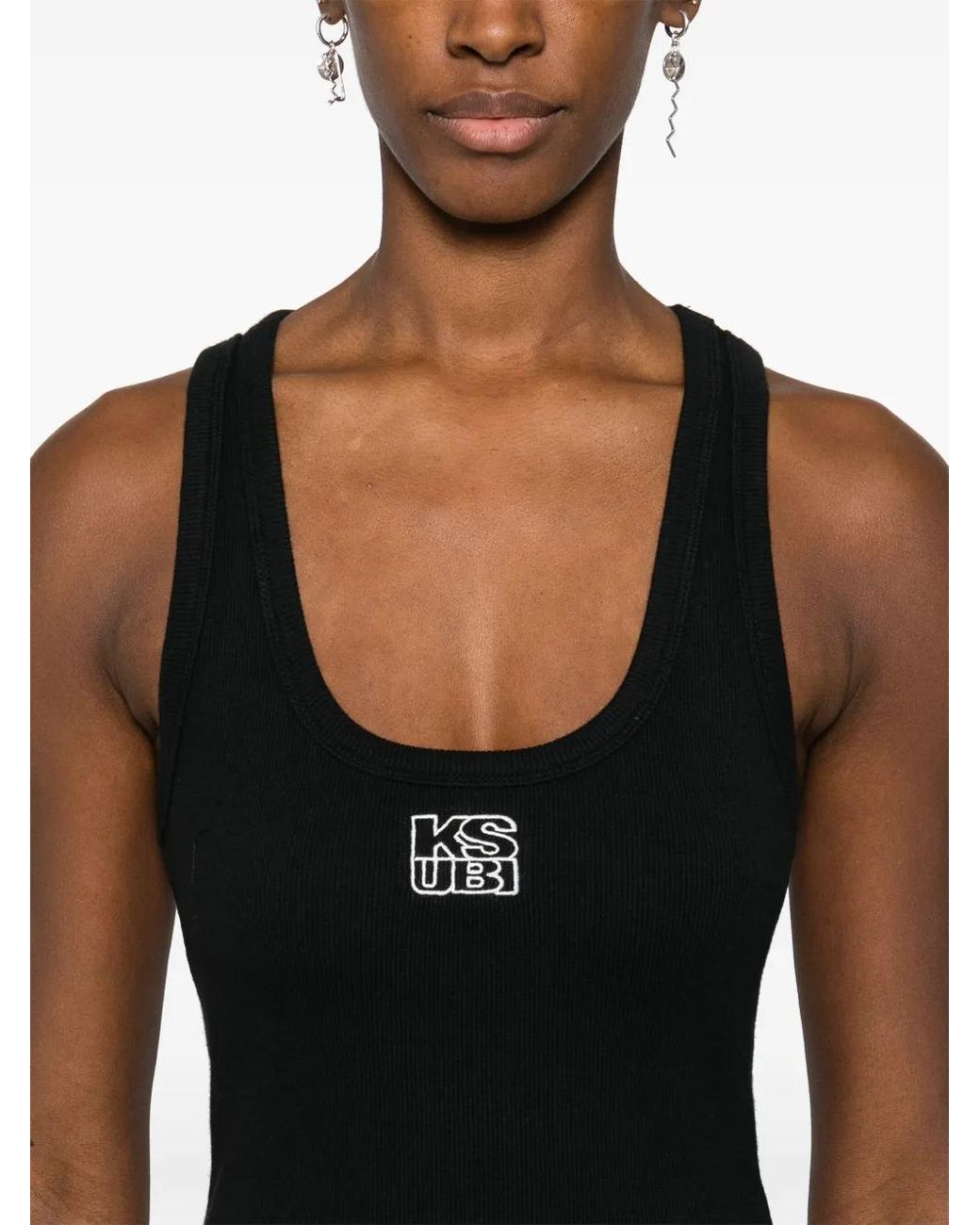 Ksubi Black Stacked Origin Ribbed Tank Top