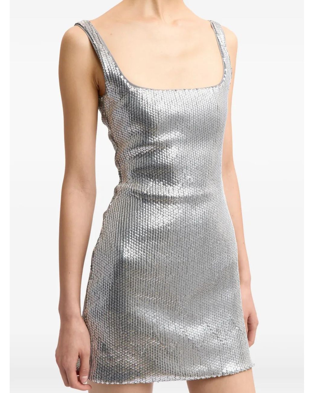 16Arlington White Sior Sequin-Embellished Mini Dress