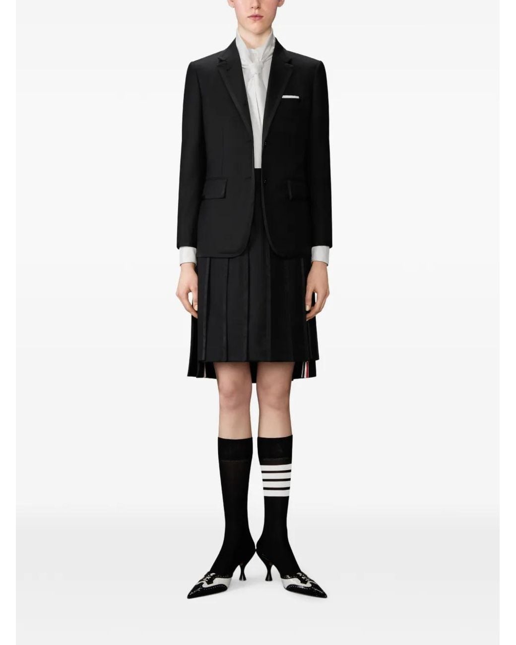 Thom Browne Black Super 120's Twill Grosgrain Tipping Sport Coat