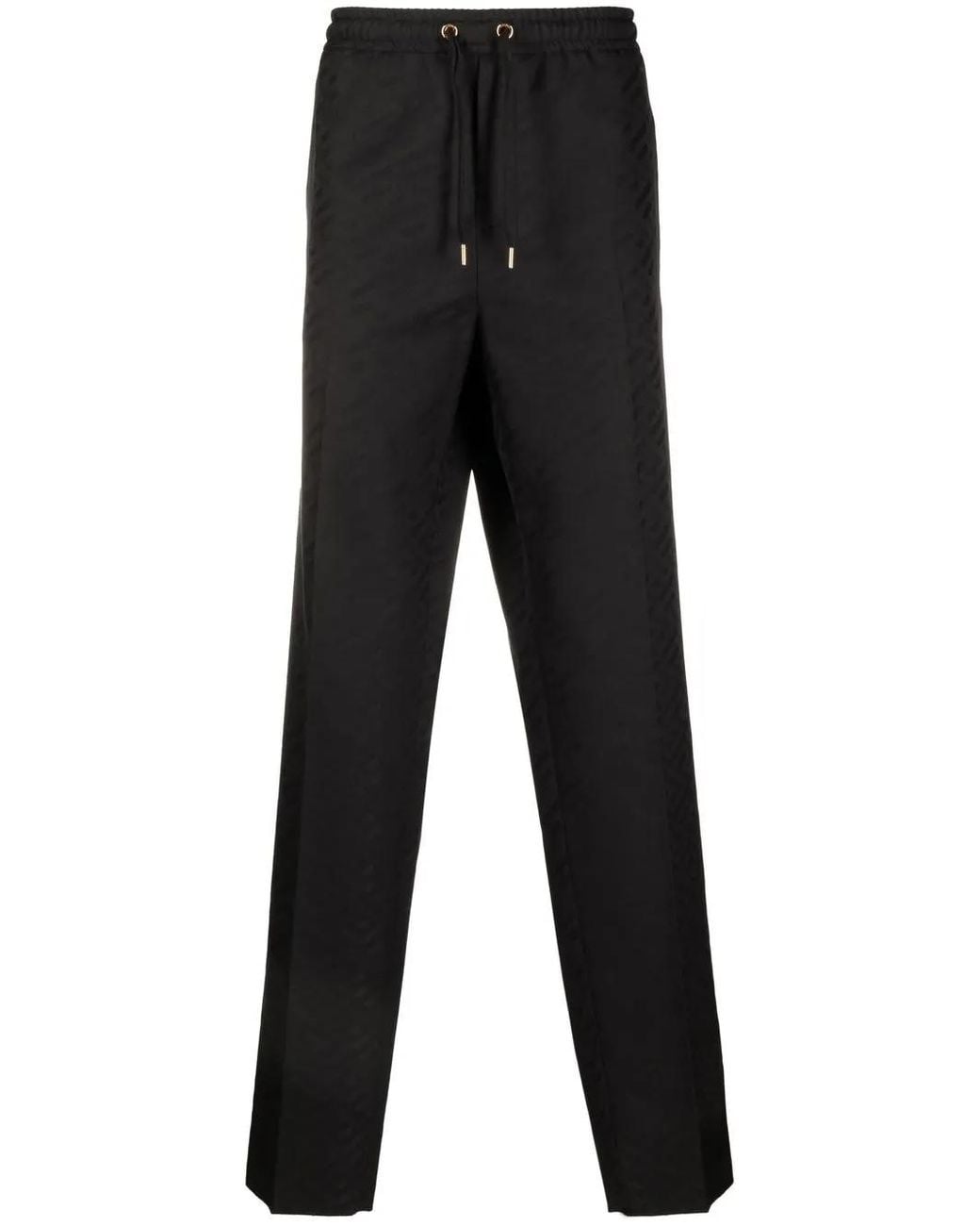 Versace Black La Greca-Print Track Pants for men