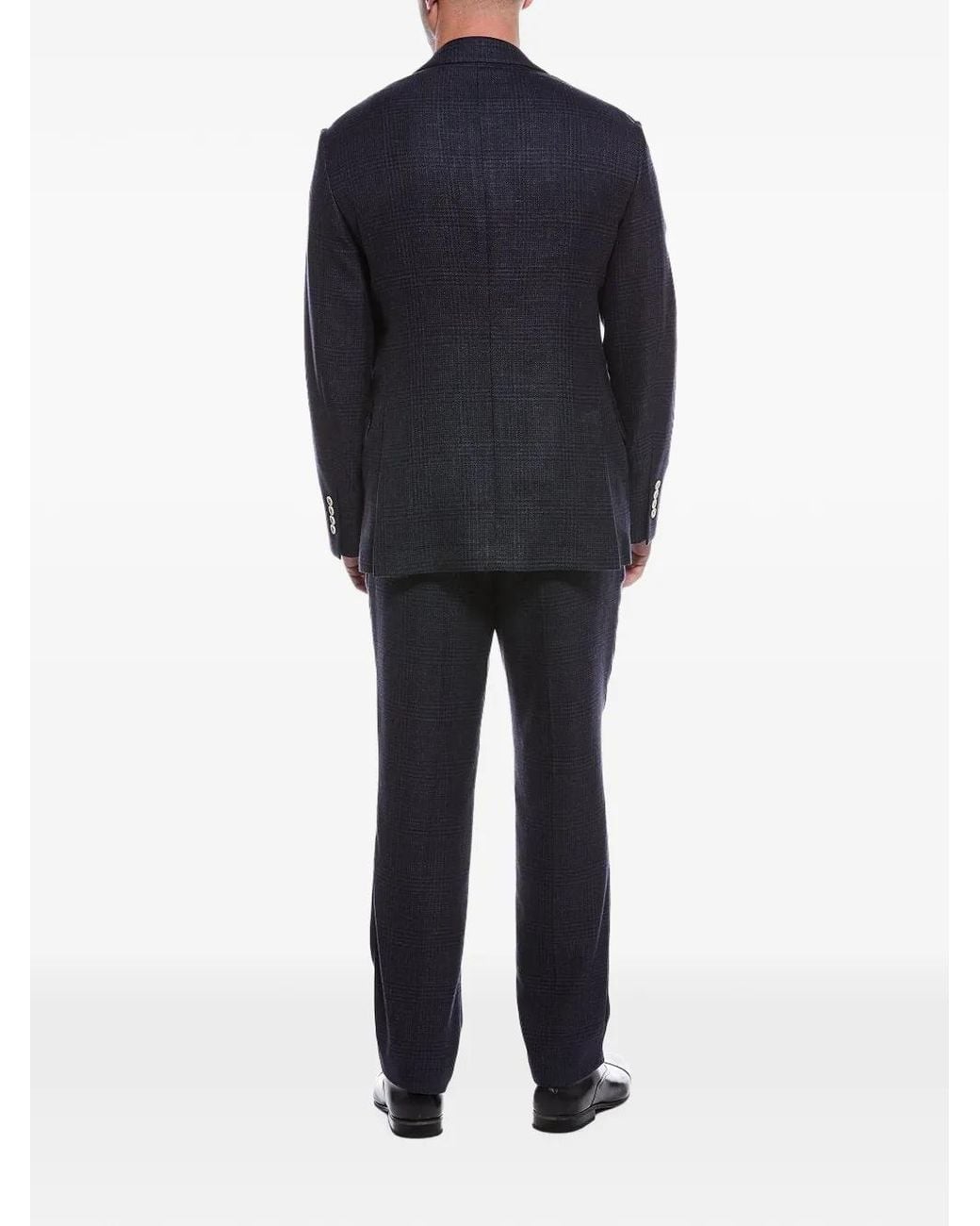 Brunello Cucinelli Black Check-Pattern Single-Breasted Suit for men