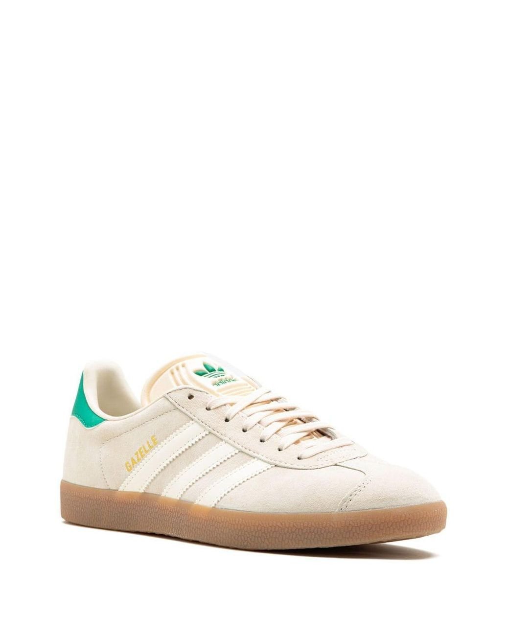 Adidas gazelle vintage white green gum discount