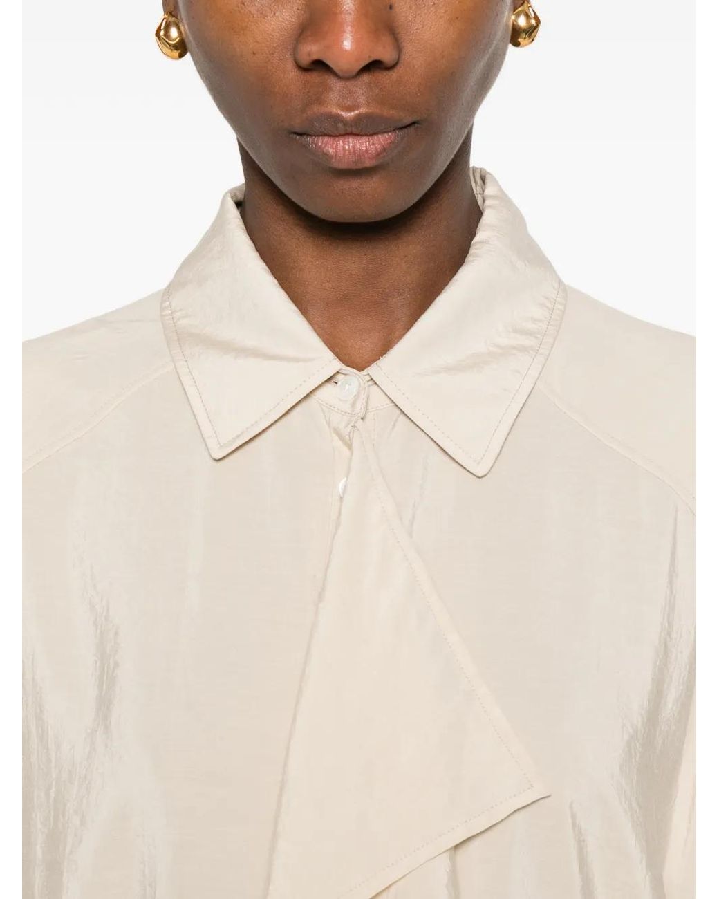 Lemaire Silk Shirtdress in White | Lyst