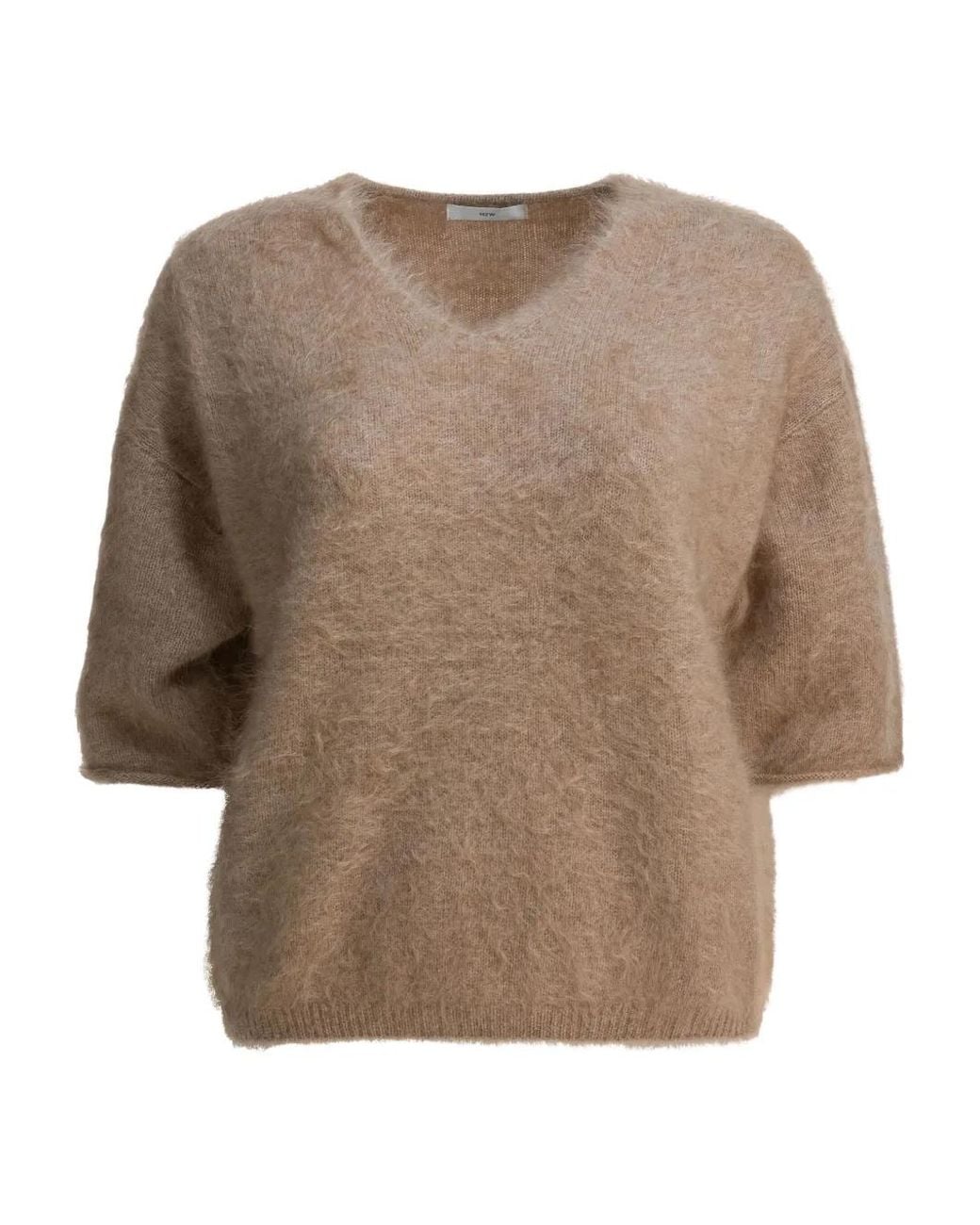 R2W Brown V-Neck Short-Sleeve T-Shirt