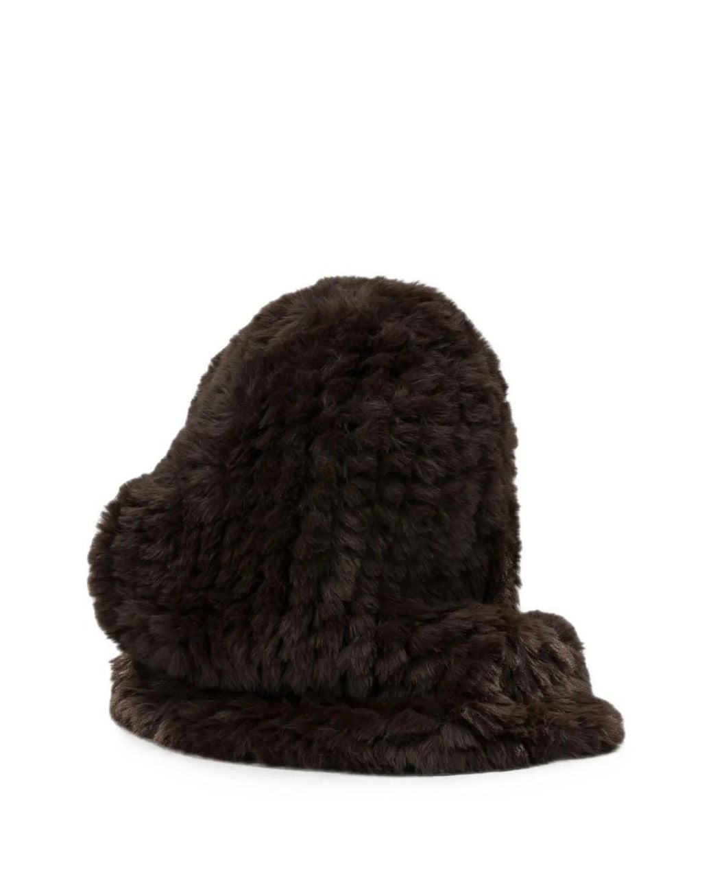 Pinko Black Faux-Fur Balaclava Hat