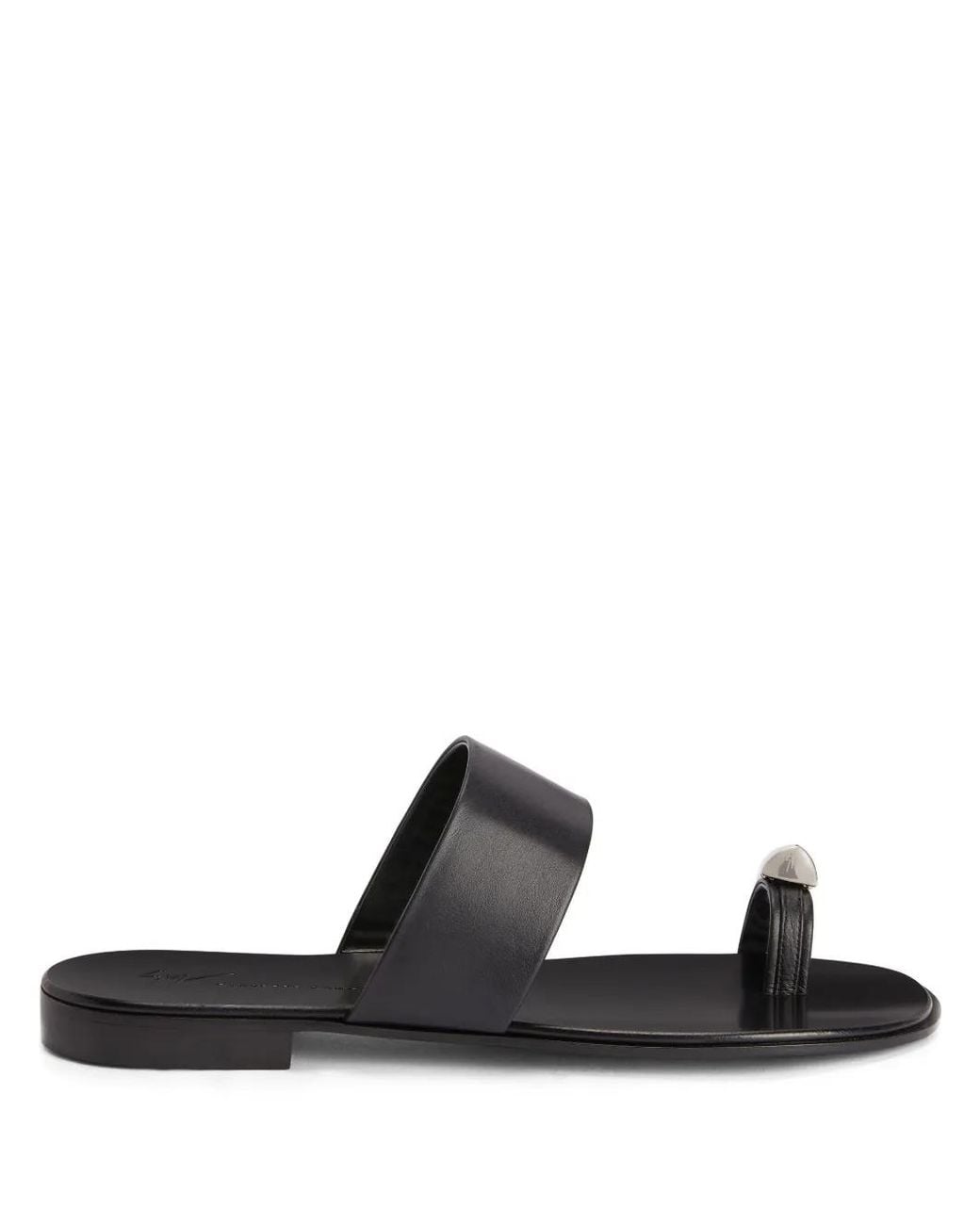 Giuseppe Zanotti Black Norbert Leather Toe-Loop Sandals for men