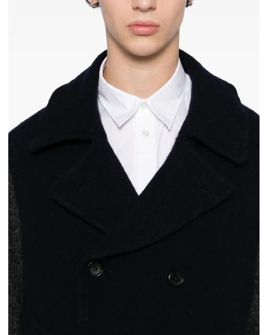 Comme des Garçons Black Contrast Panelled Coat for men