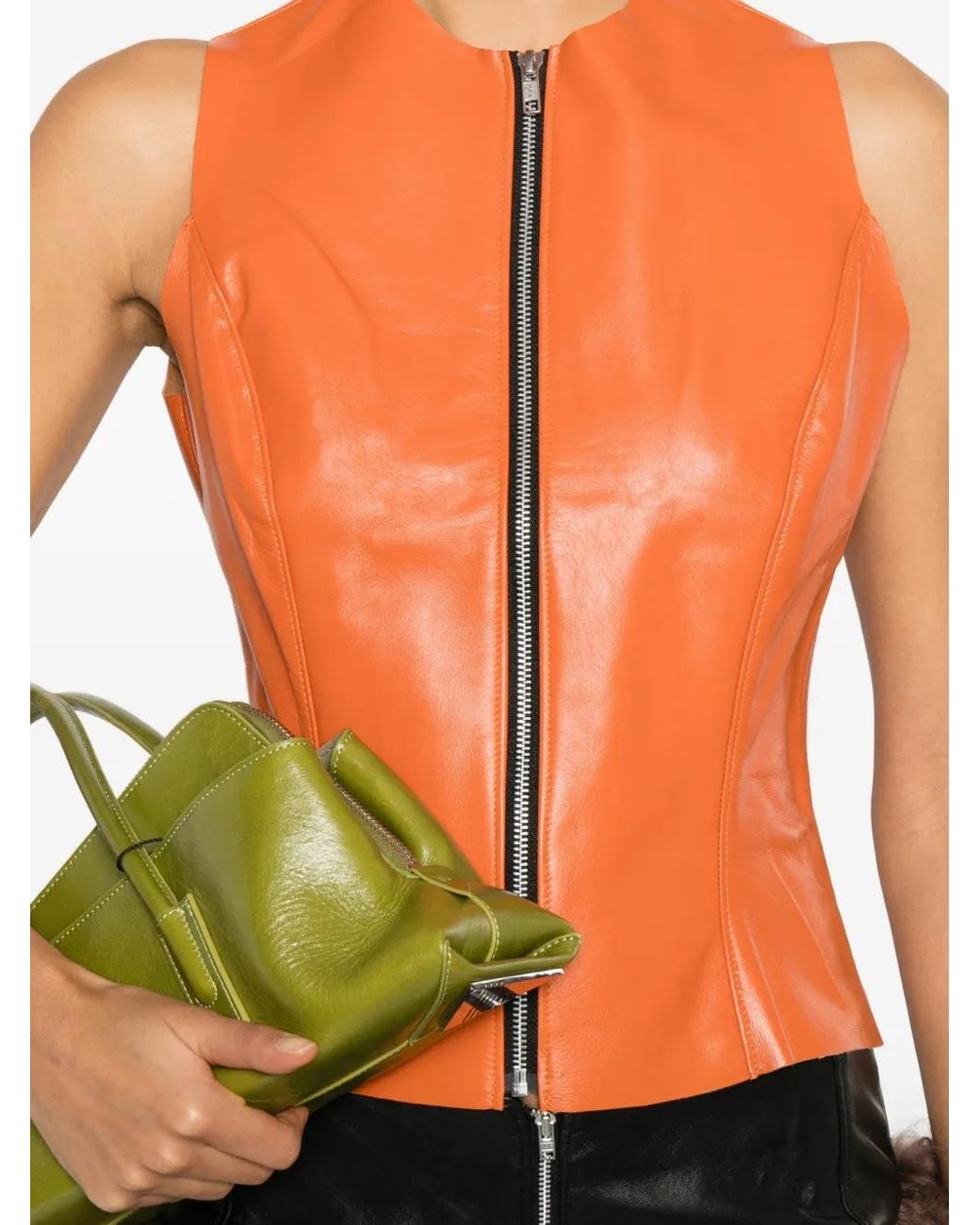 COWBOYS OF HABIT Orange Zip Texas Vest