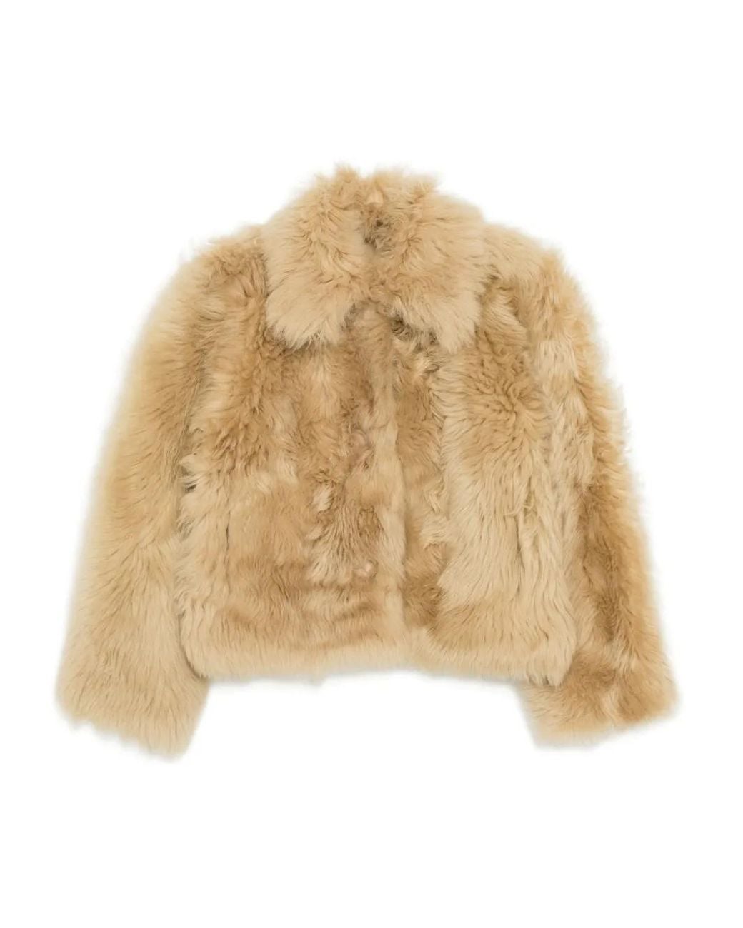 Cynthia Rowley Natural Shearling Cropped Jacket