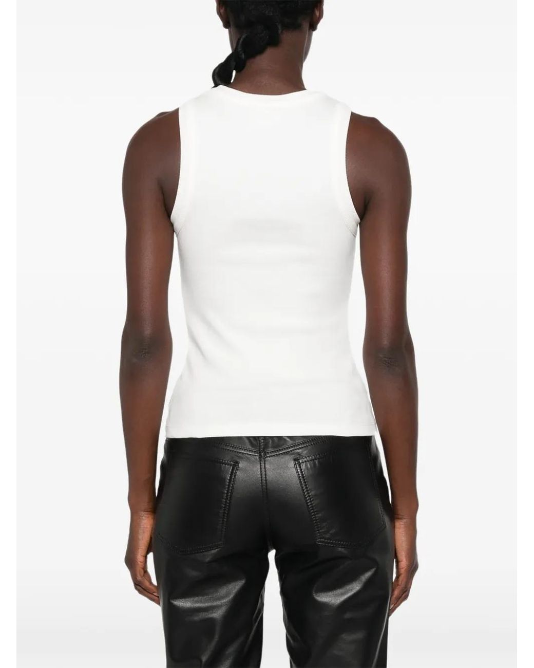 Des Phemmes Verfraaide Tanktop in het White