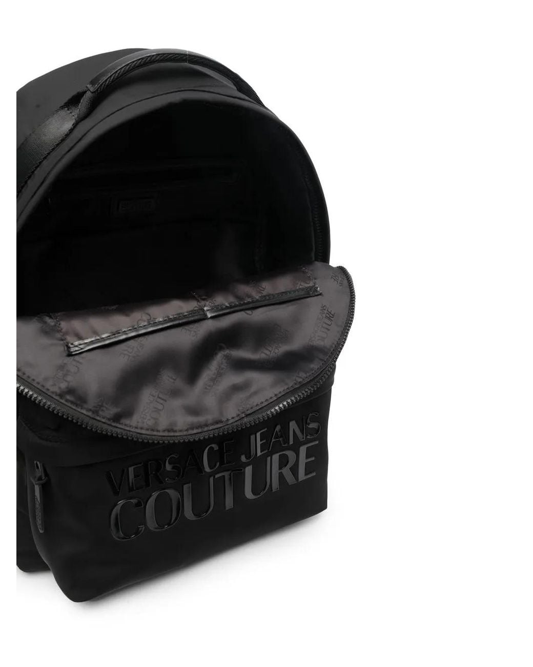 Versace Jeans Couture Black Logo-lettering Backpack for men