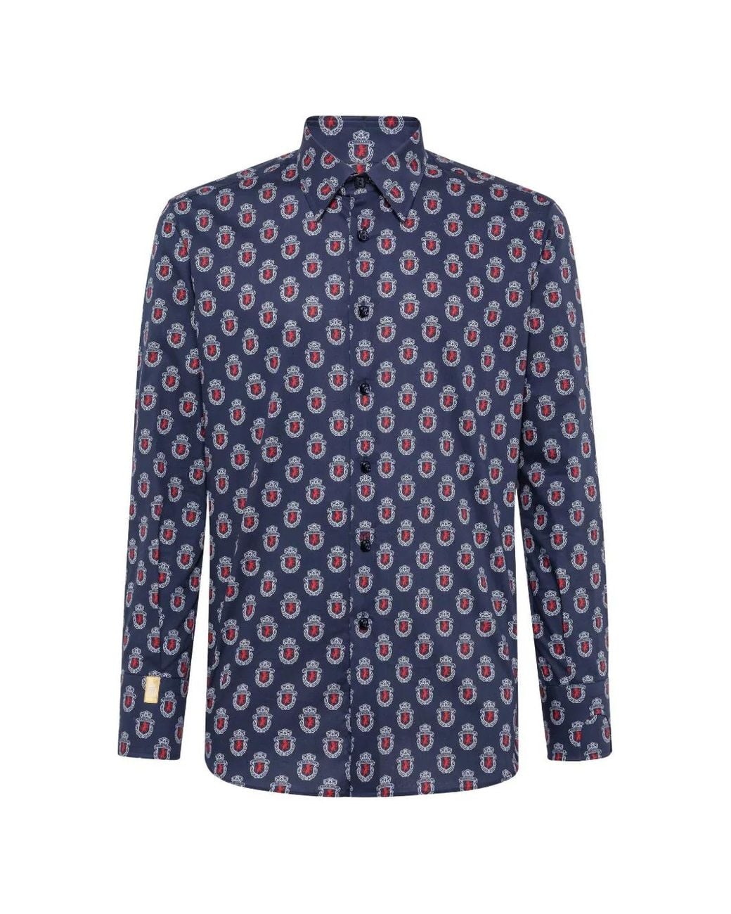 Billionaire Blue Chemise À Imprimé Lion Rampant for men