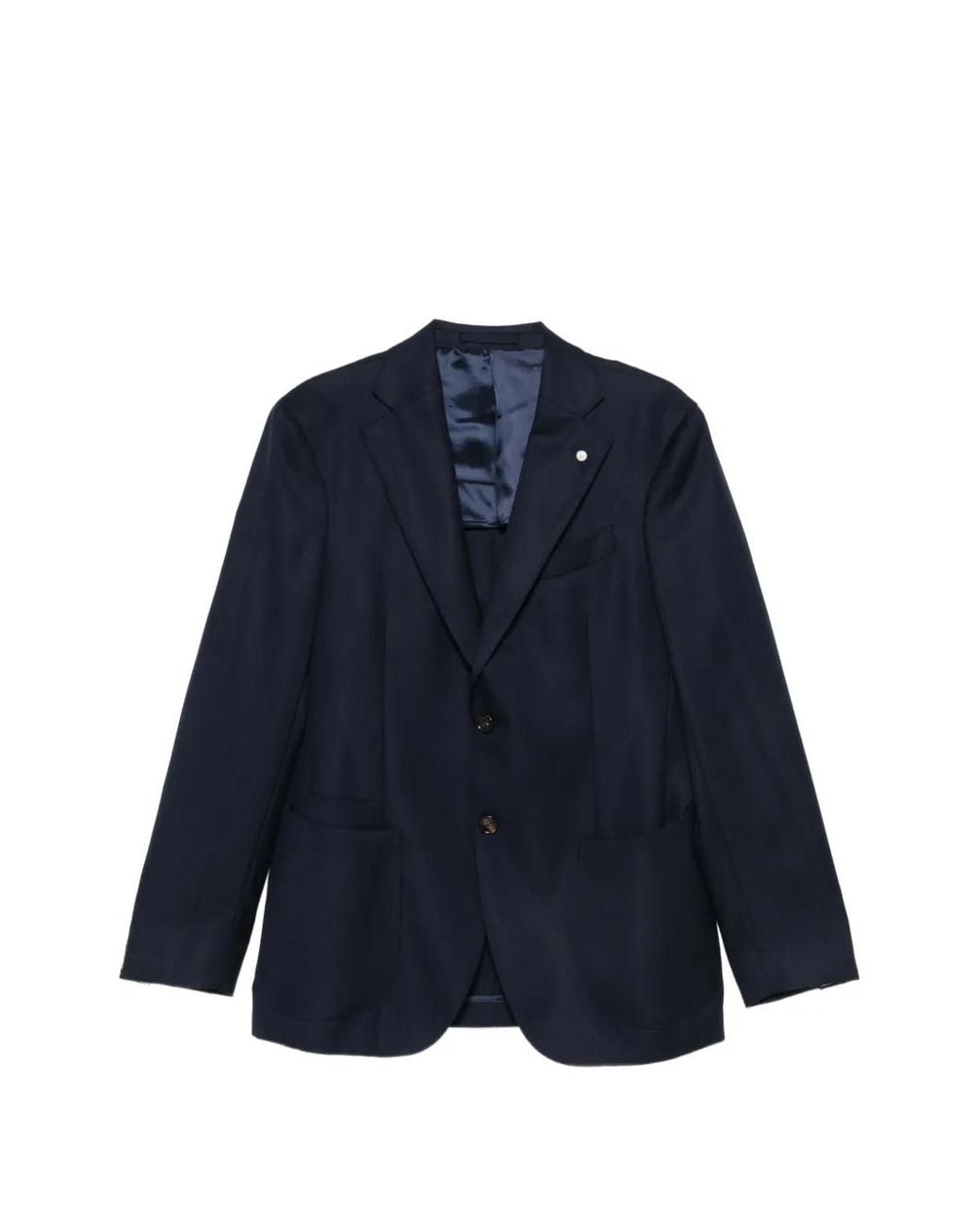 Luigi Bianchi Blue Blazer Boutonné À Revers Crantés for men
