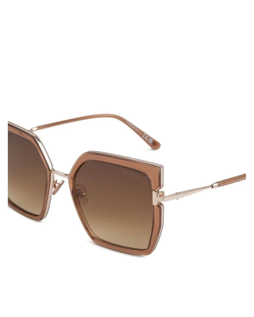 Tom Ford Brown Geometric-Frame Sunglasses