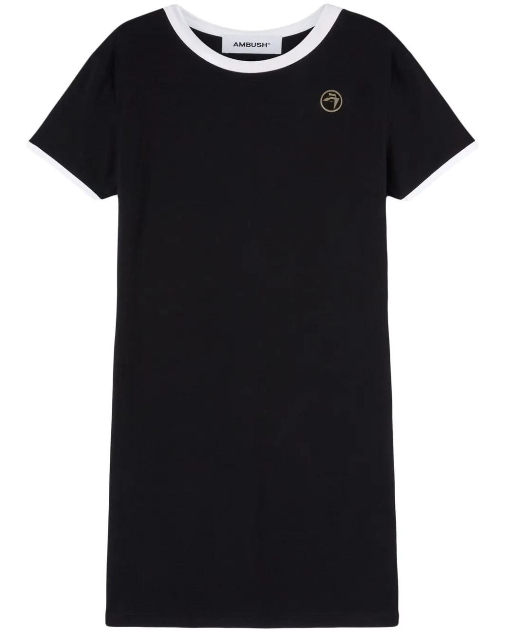 Ambush Black Contrast-Trim Ribbed Minidress