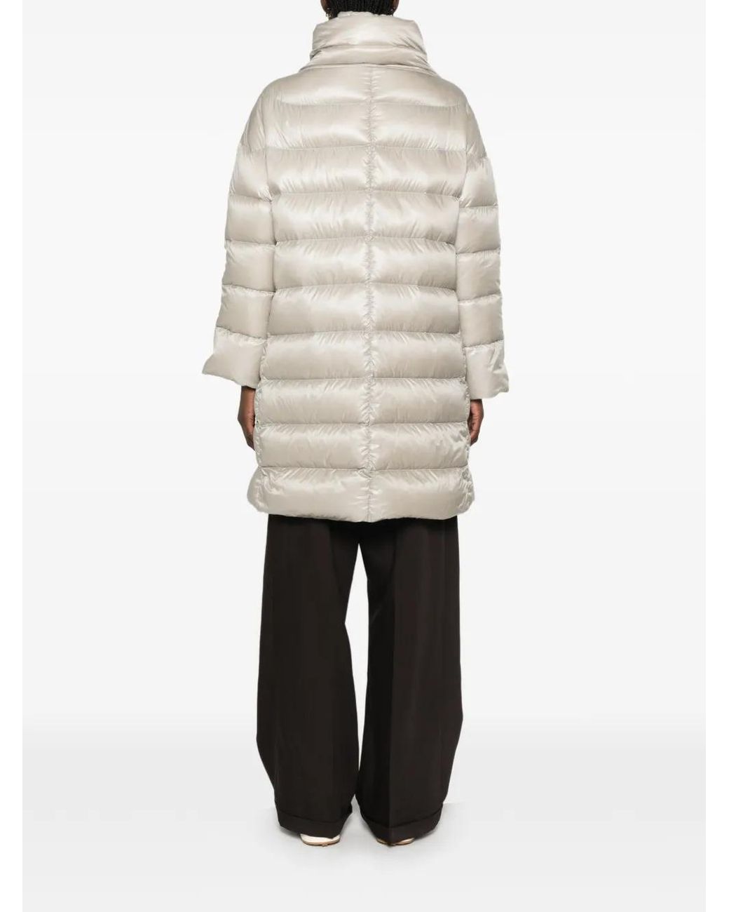Herno White Quilted High-Neck Coat