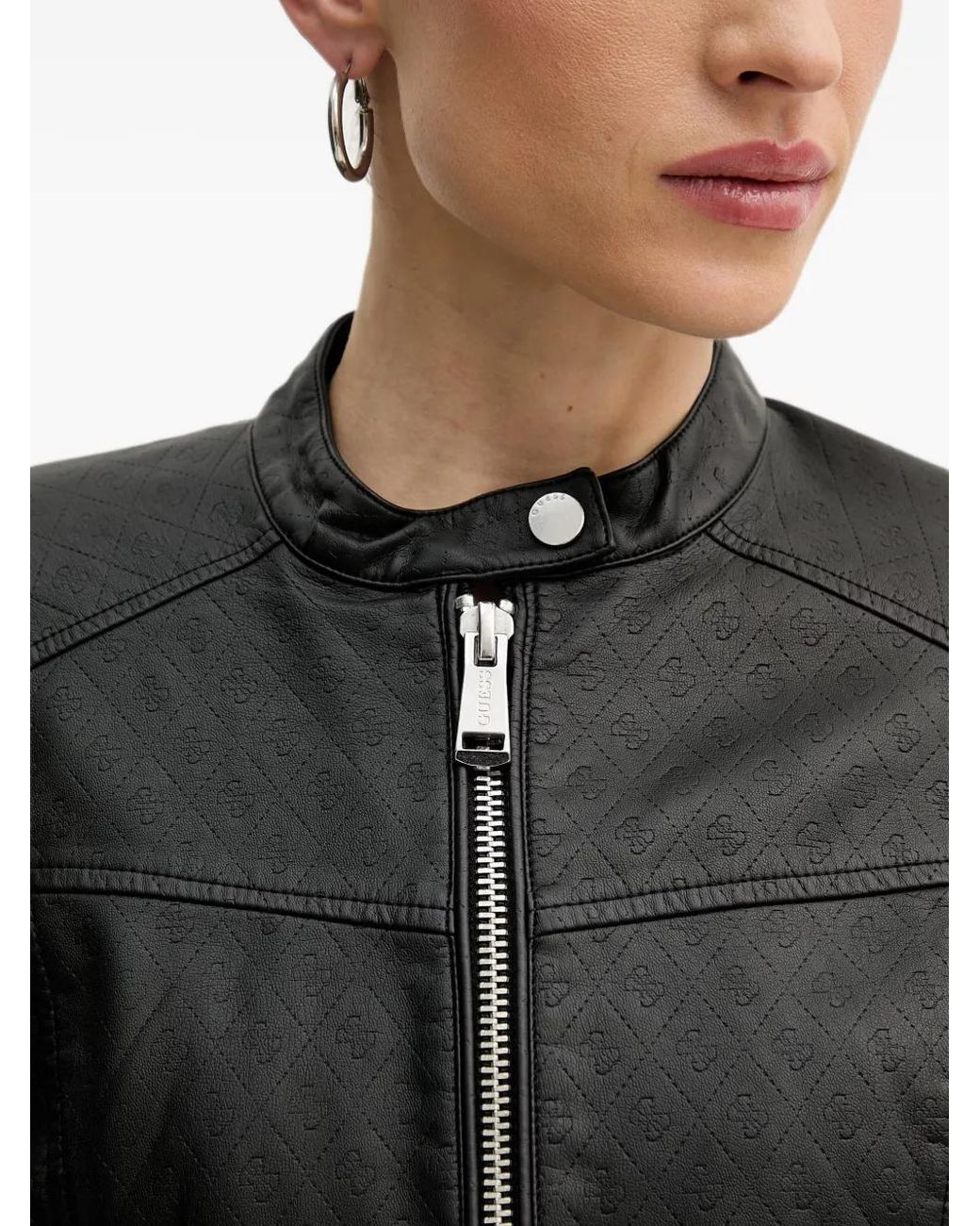 Guess Black Faux Leather Jacket