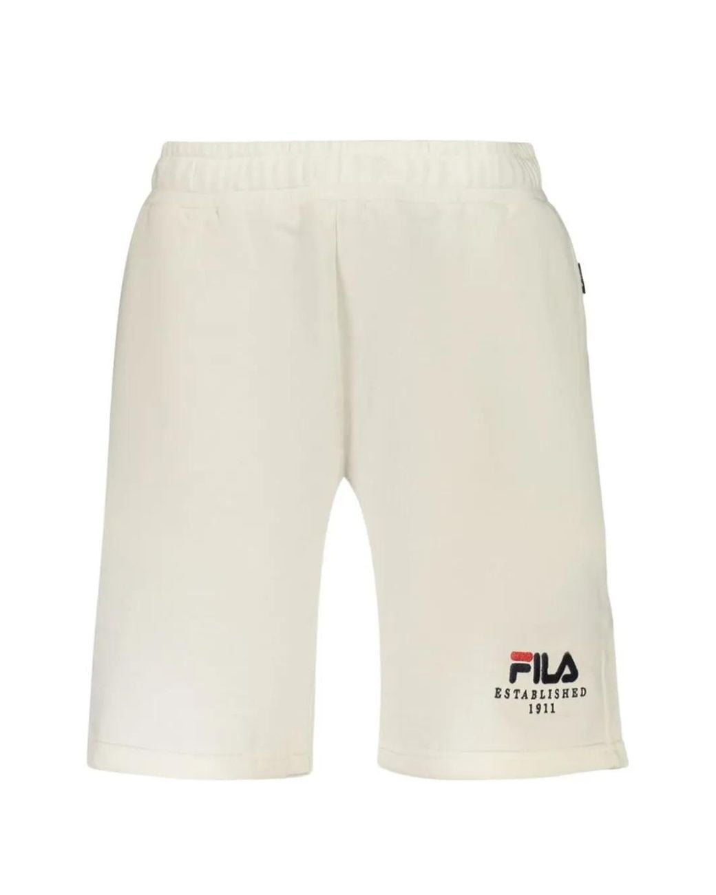 Fila White Logo-Print Drawstring Shorts