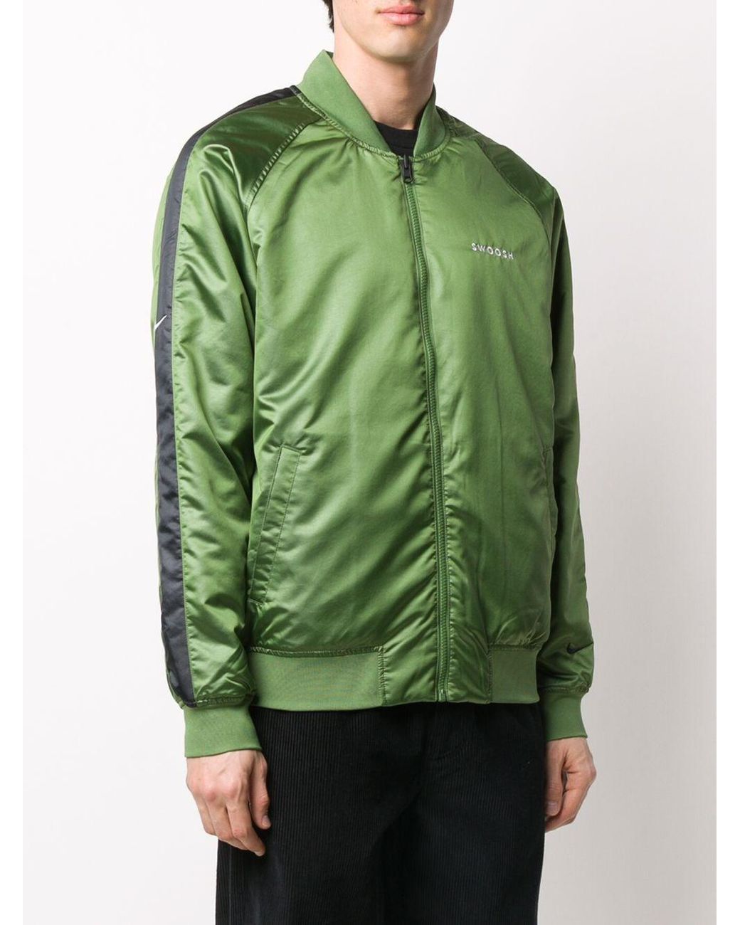 Nike Swoosh Bomber Jacket in Green for Men | Lyst