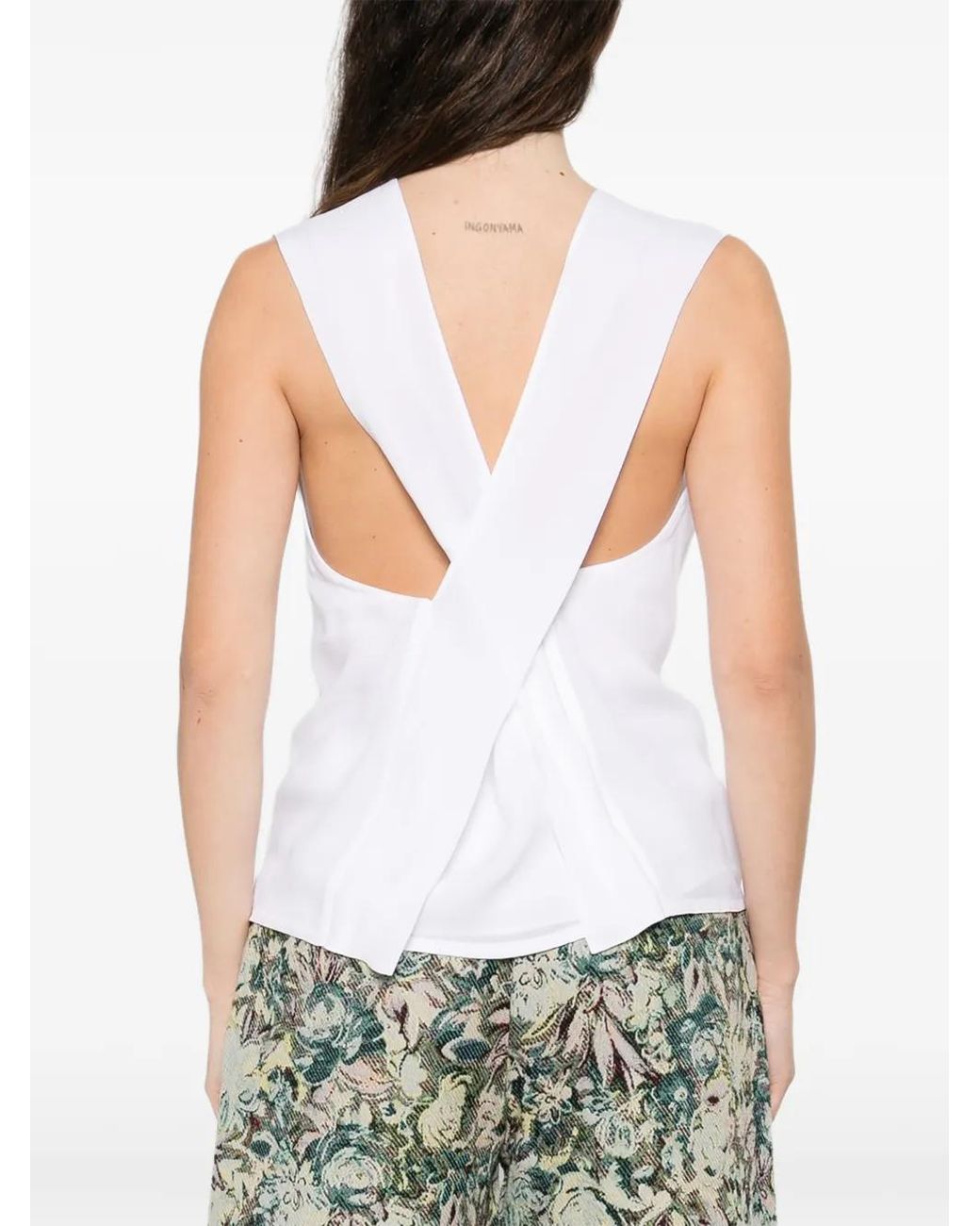 Moschino White Débardeur À Encolure Ronde