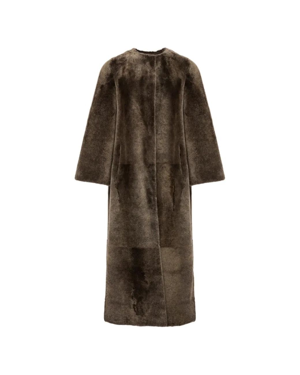Yves Salomon Brown Reversible Shearling Coat