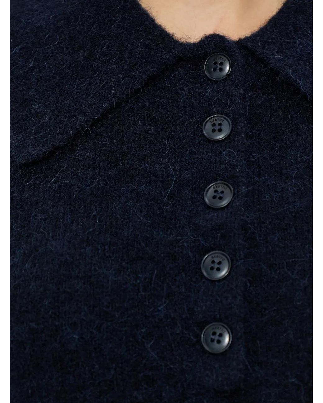 Gestuz Blue Gzalpha Button Collared Polo Shirt