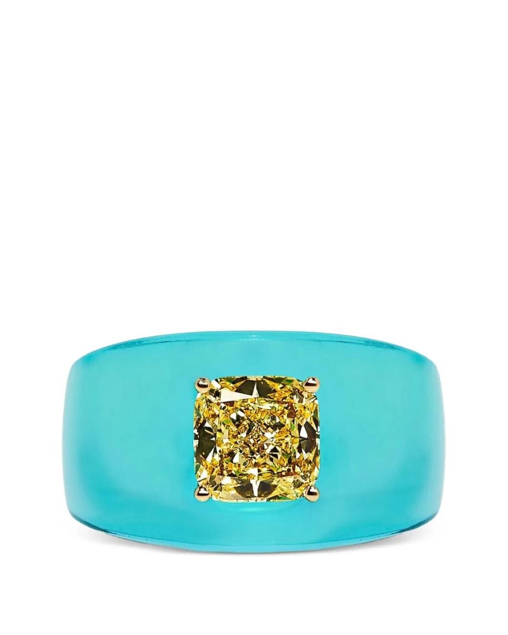 SOLO for Diamonds Blue Bague Sertie De Diamants Taille Coussin