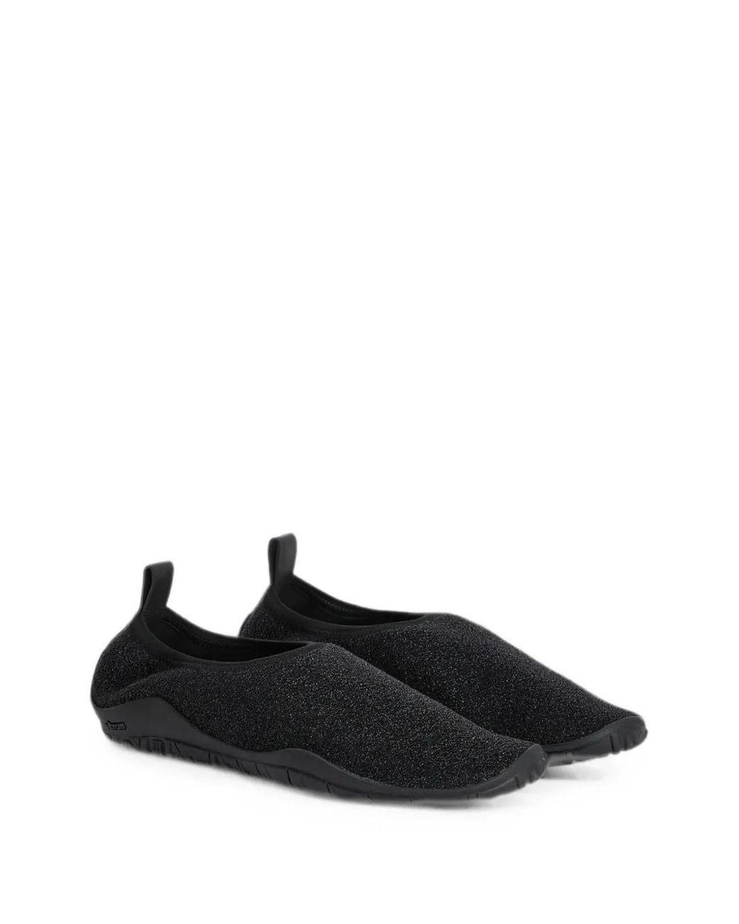 Jil Sander Black Glitter-Effect Pull-Tab Sneakers