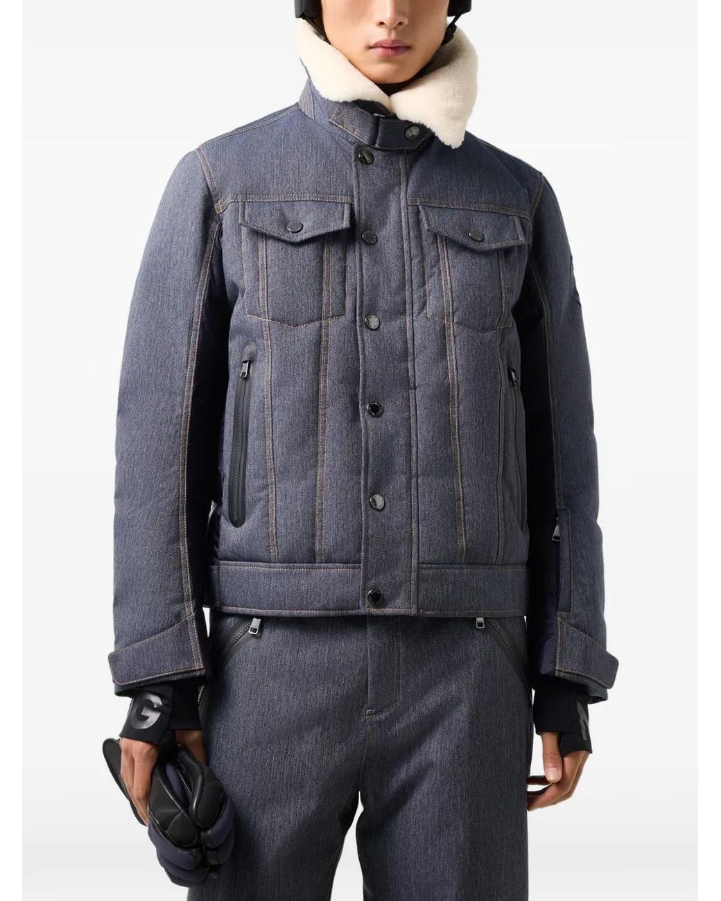 Giacca Da Sci Con Collo di Bogner in Blue da Uomo