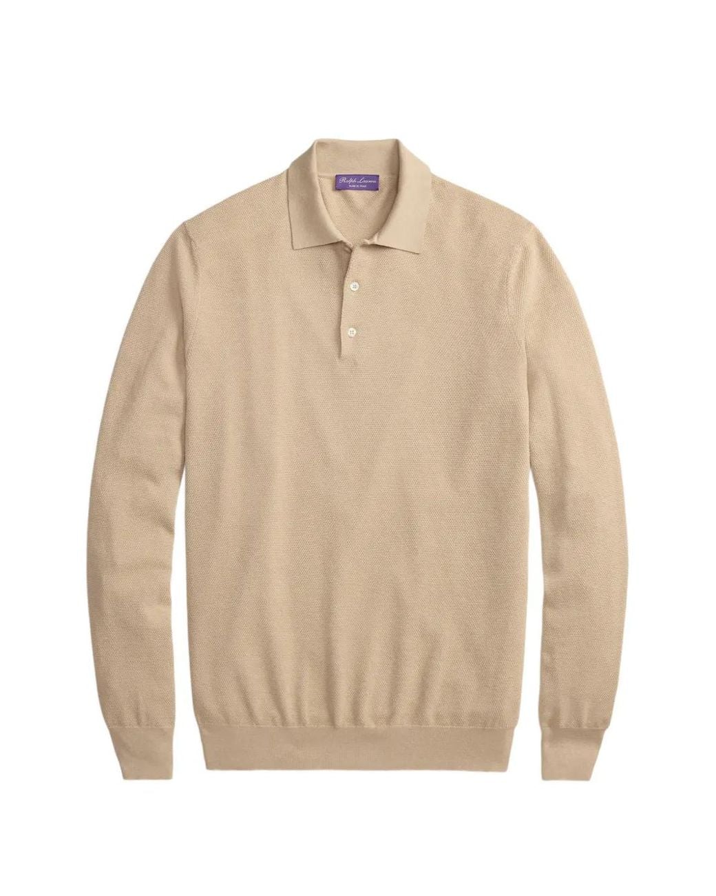 Ralph Lauren Natural Waffle-Knit Polo Sweater for men