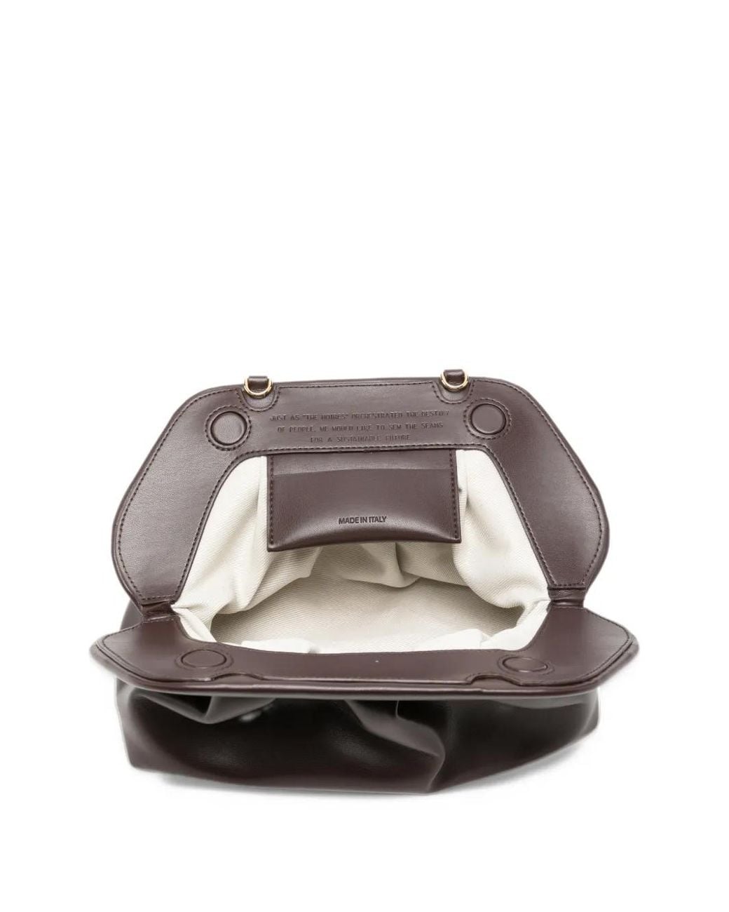 THEMOIRÈ Brown Bios Ruched Clutch Bag