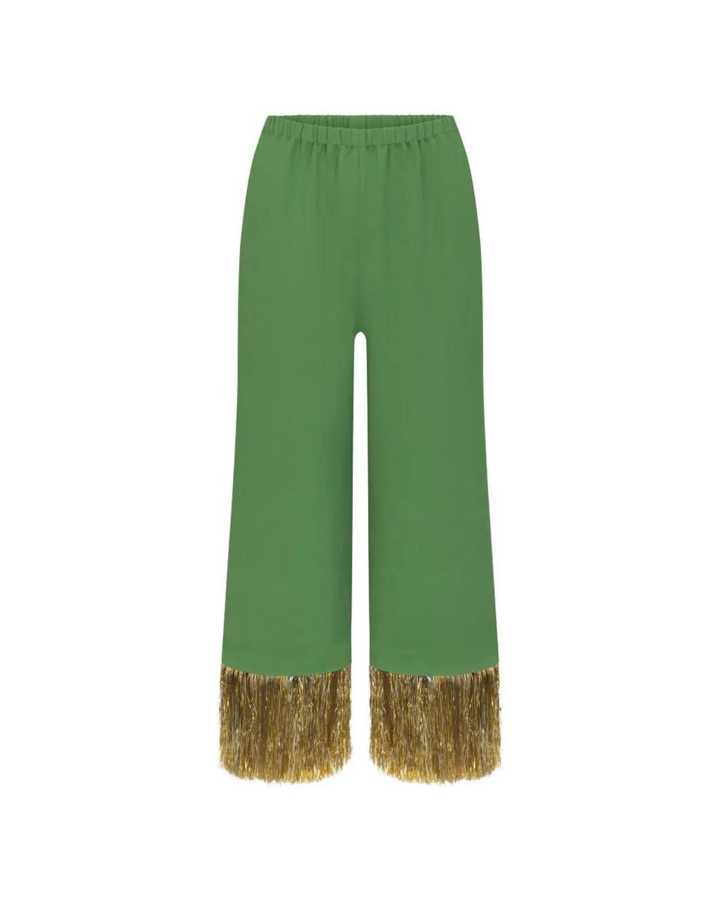 Simon Miller Green Nella Fringe-Trim Trousers