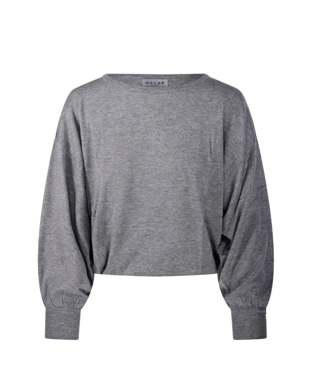 OSCAR THE COLLECTION Gray Dropped-Shoulder Crew-Neck Sweatshirt