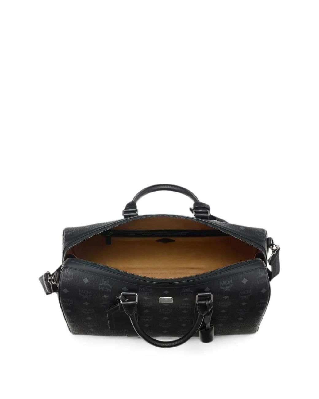 MCM Black Small Ottomar Visetos Weekender Bag