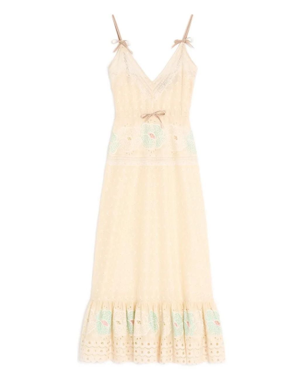 Valentino Garavani Natural Sangallo Midi Dress