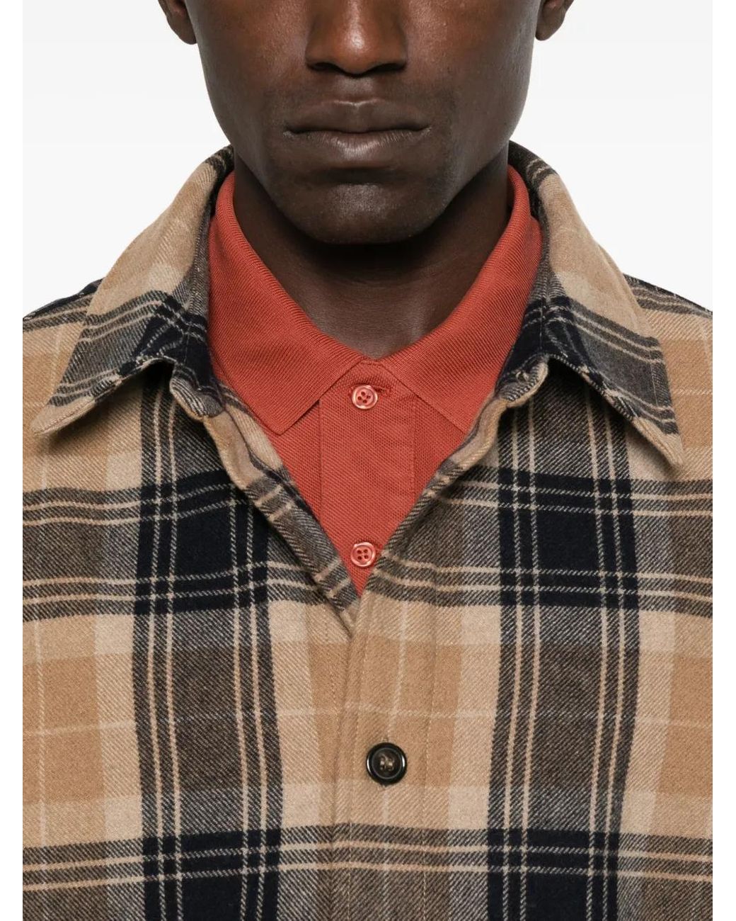 Camicia A Quadri di A.P.C. in Brown da Uomo