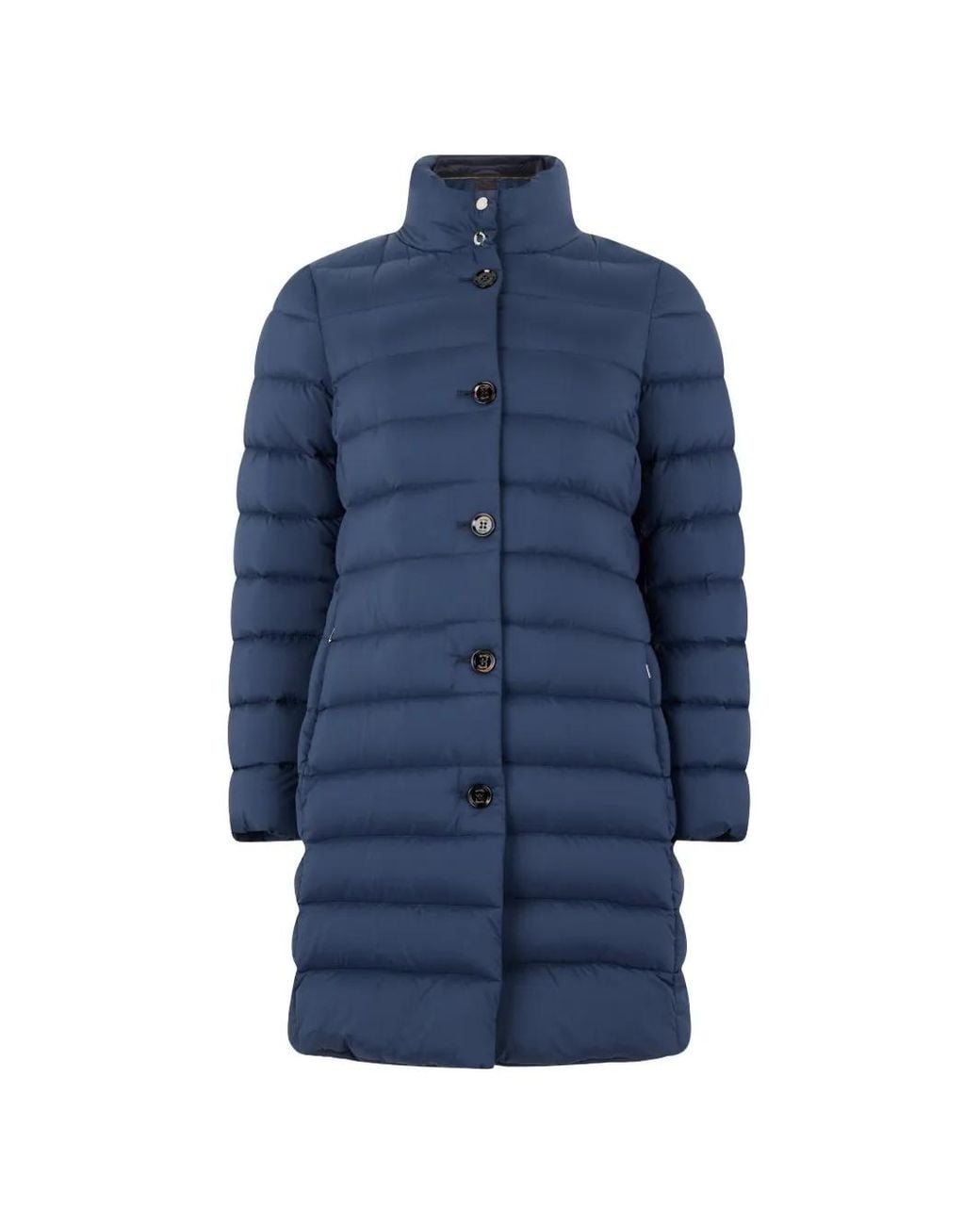 Moorer Blue Aphelia-S3 Padded High-Neck Oversized Coat