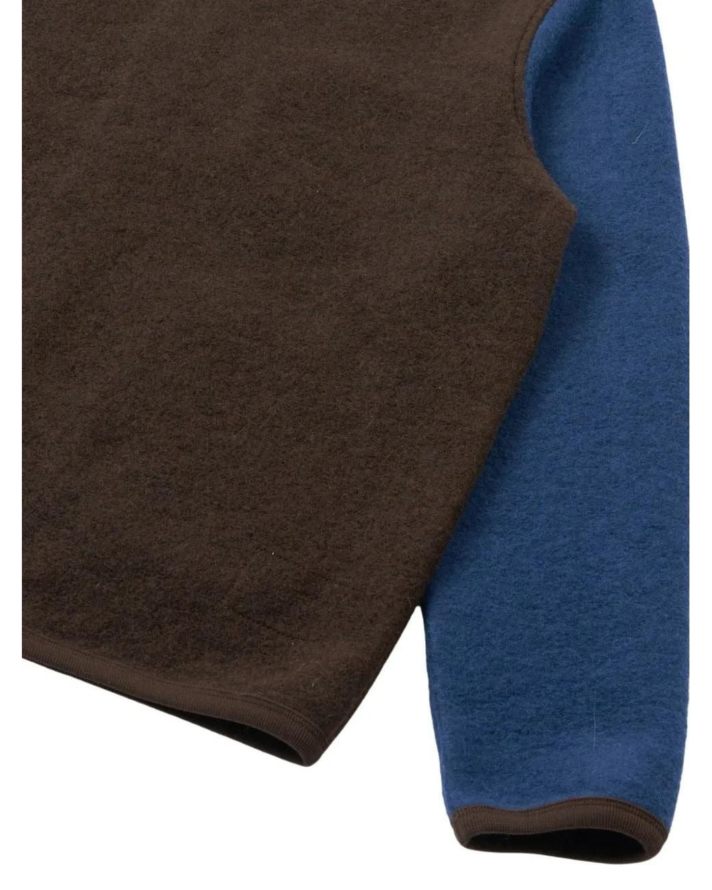 Universal Works Blue Colour-Block Button-Up Cardigan for men