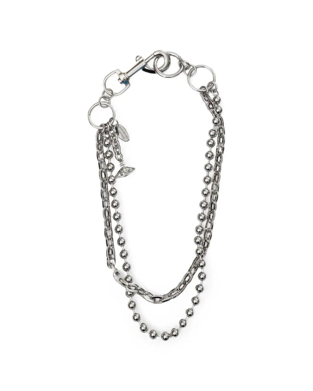 Vivienne Westwood White Orb Layered Belt Chain