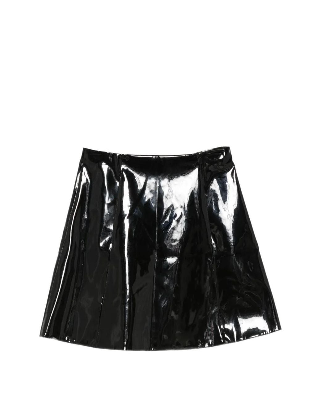 Emporio Armani Black Shine A-Line Mini Skirt