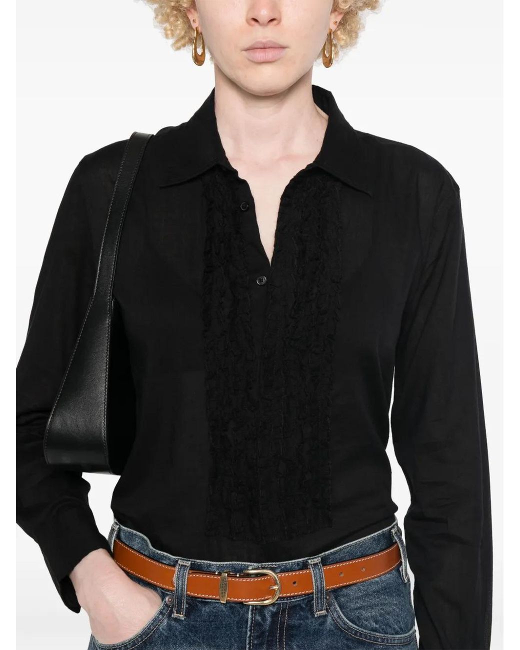 Nili Lotan Black Nathael Shirt