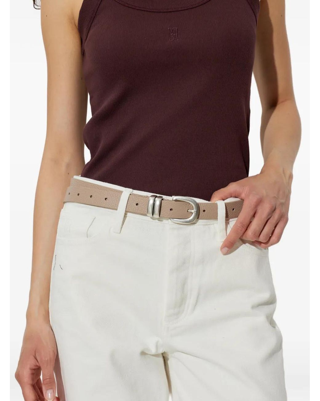 By Malene Birger White Zoilo Leather Belt