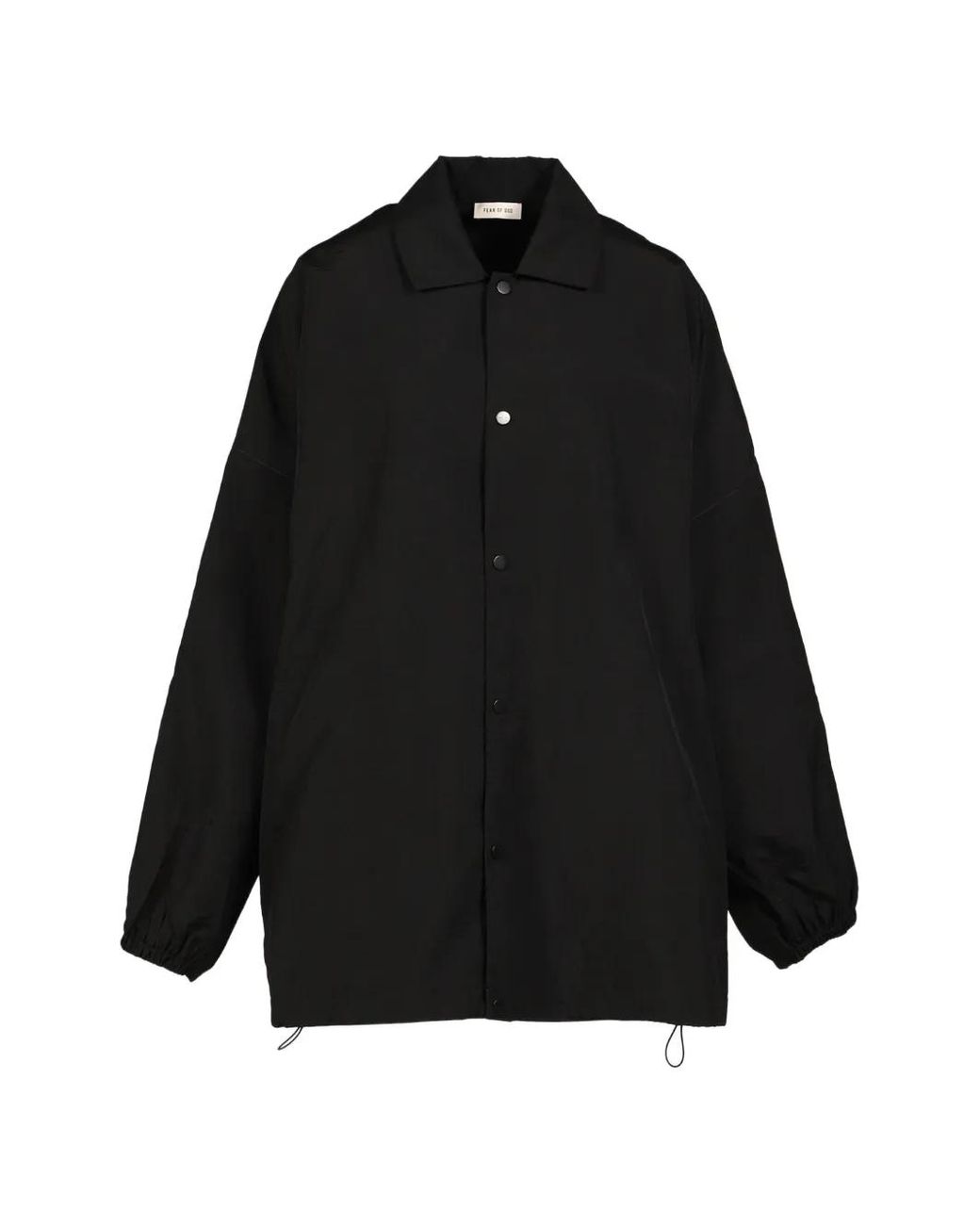 Fear Of God Black Oversized Logo-Patch Windbreaker for men