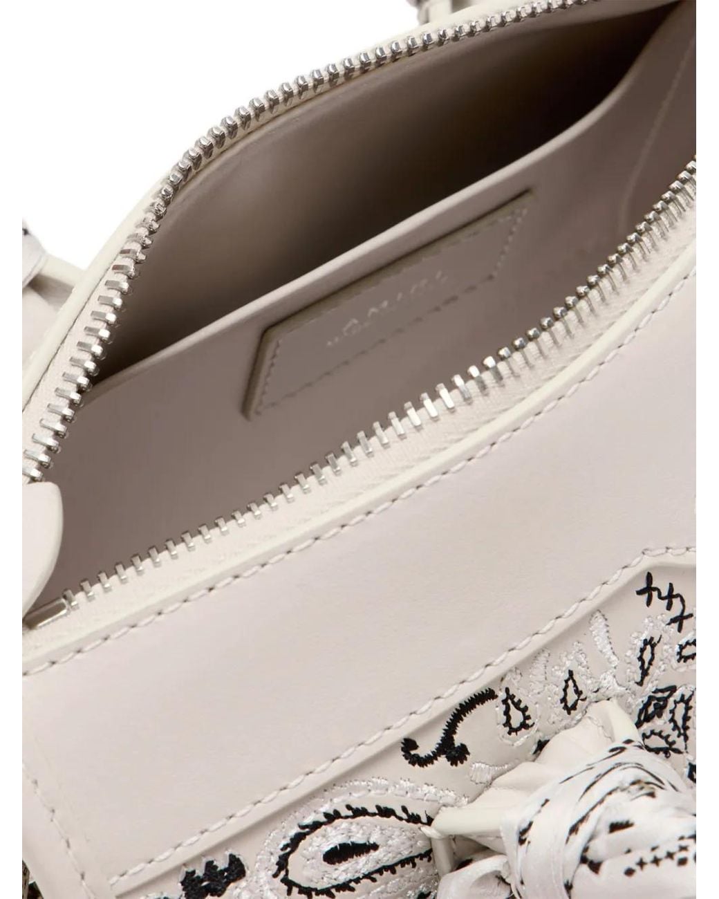 Amiri White Leather Tote Bag With Scarf